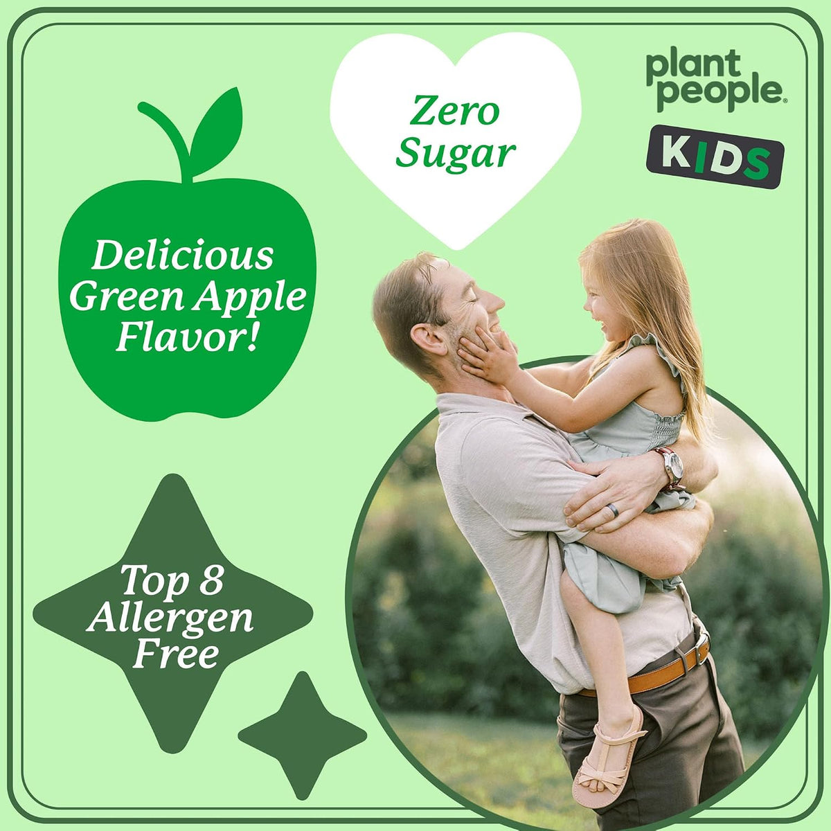 Plant People WonderGreens Kids Super Veggie Gummies, Green Apple, 30 Count