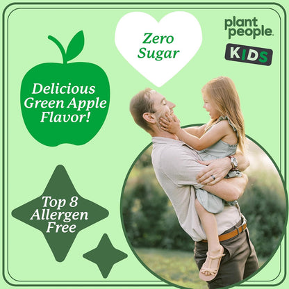 Plant People WonderGreens Kids Super Veggie Gummies, Green Apple, 30 Count