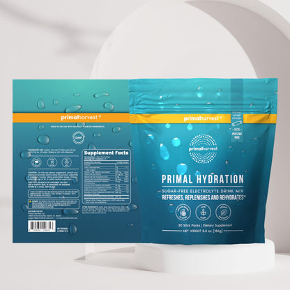 Primal Harvest Hydration - Electrolytes Sticks, Lemon Berry Flavor, Vegan