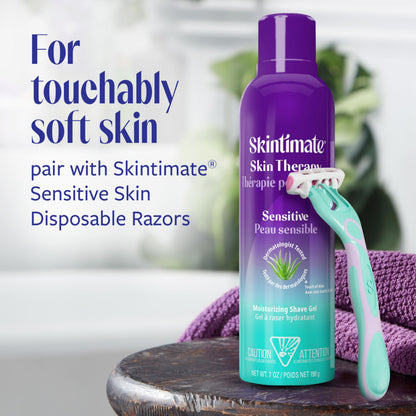 Skintimate Skin Therapy Sensitive Skin Moisturizing Shave Gel for Women with Vitamin E