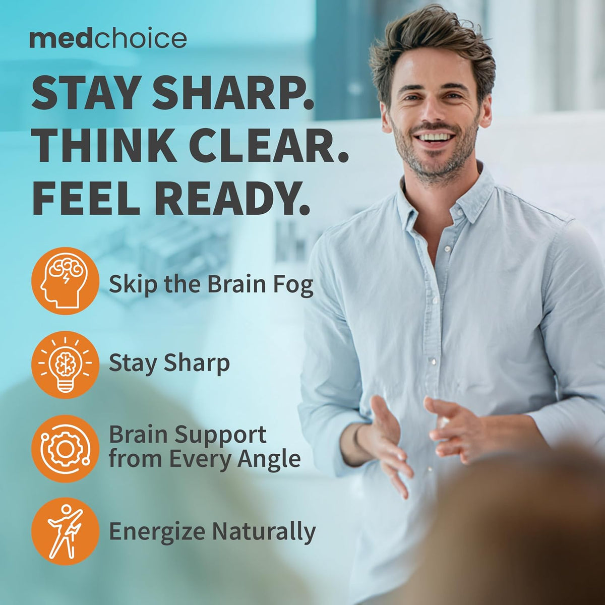 MEDCHOICE 12-in-1 Nootropic Brain Supplement with Caffeine, 60ct