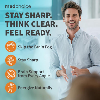 MEDCHOICE 12-in-1 Nootropic Brain Supplement with Caffeine, 60ct