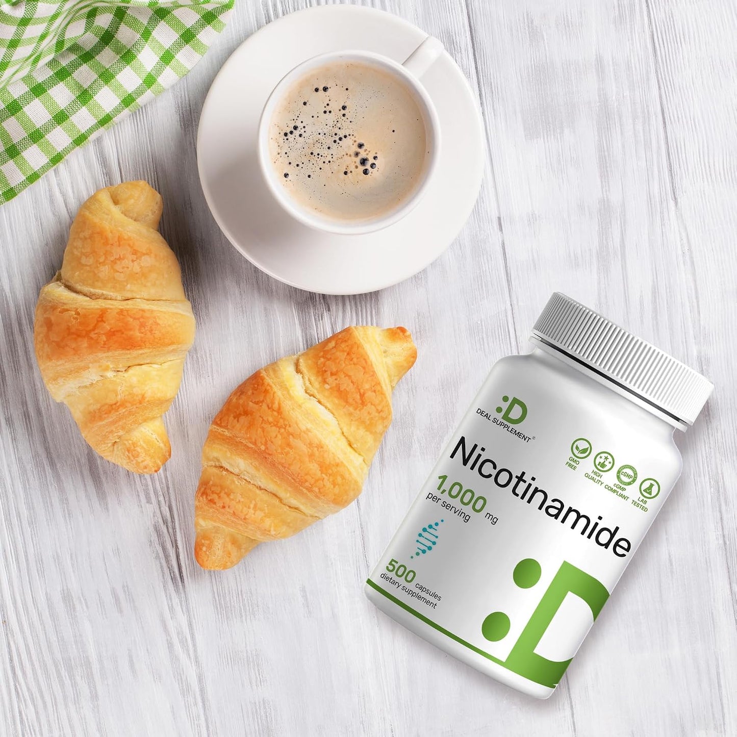Vitamin B3 Nicotinamide 1,000mg Per Serving – 500 Capsules, Flush Free Niacin, Essential B3 – Supports Healthy Skin & Energy Production – Non-GMO