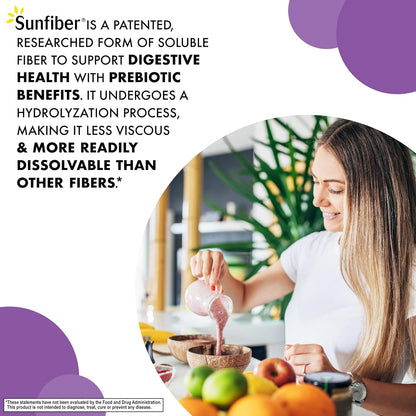 BlueBonnet Nutrition Sunfiber – 6 g of Plant Based Prebiotic Soluble Fiber – Supports Digestive Health* - Instant Dissolve – Non-GMO, Vegan, Kosher, Low-FODMAP – Unflavored, 7.4 OZ, 30 Servings