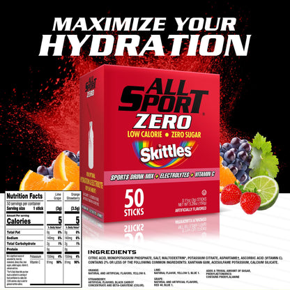 All Sport Zero Powder Sticks, Sugar Free, Strawberry Banana, 50 Count