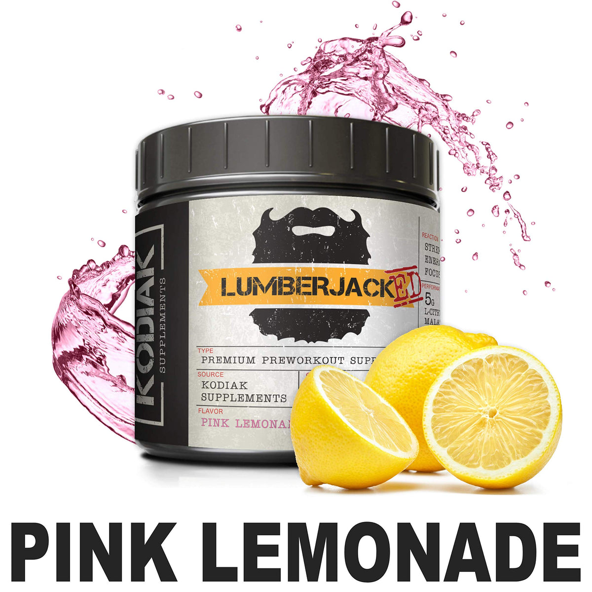 Kodiak Supplements LUMBERJACKED Pre-Workout Supplement with CarnoSyn 30 Servings