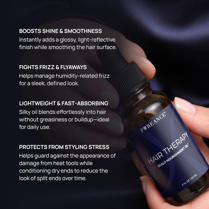 PUREANCE Hair Therapy - Hair Growth Oil for Dry & Frizzy Hair | Scalp Serum for Women & Men - Aloe Vera Gel, Castor, Argan, Black Seed, Rosemary & Peppermint Essential Oils & More - 2 Fl OZ
