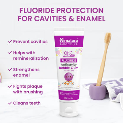 Himalaya Botanique Anticavity Fluoride Toothpaste, Fluoride with Multi-Benefit Support, Fights Cavities, Strengthens Enamel, Promotes Remineralization, Mint Flavor, 4 oz.