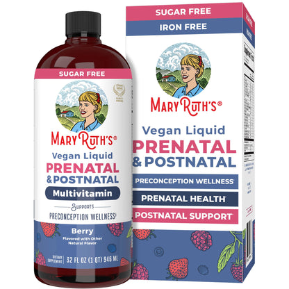 MARYRUTH'S Postnatal & Prenatal Liquid Multivitamin for Women | Selenium | Folate | Healthy Fetal Development | Prenatal Vitamins | Vegan | Non-GMO | Sugar Free | Gluten Free | 16 oz