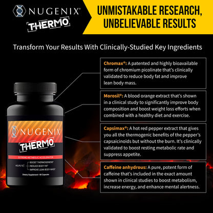 Nugenix Thermo - Thermogenic Fat Burner Supplement Pills for Men, Extreme Metabolic Accelerator