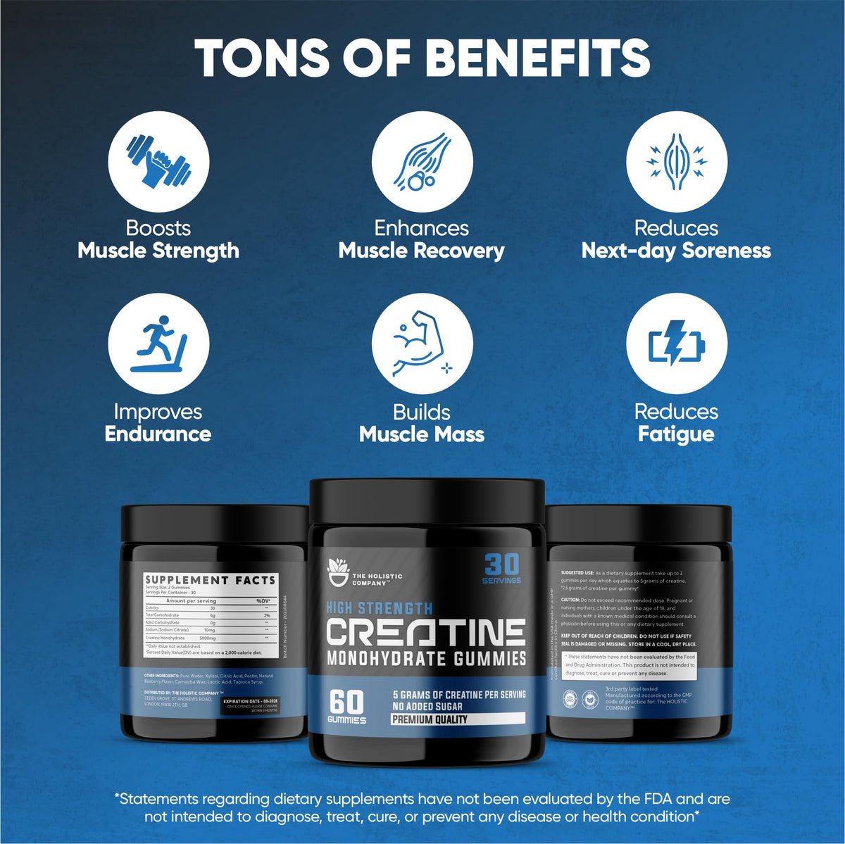 THE HOLISTIC COMPANY High Strength Creatine Monohydrate Gummies - 5Grams