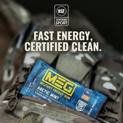 MEG Military Energy Gum, Multi Flavors | Caffeine Gum - Pack of 3, 15 Count