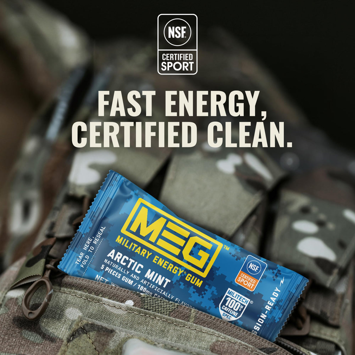 MEG Military Energy Gum, Multi Flavors | Caffeine Gum - Pack of 3, 15 Count