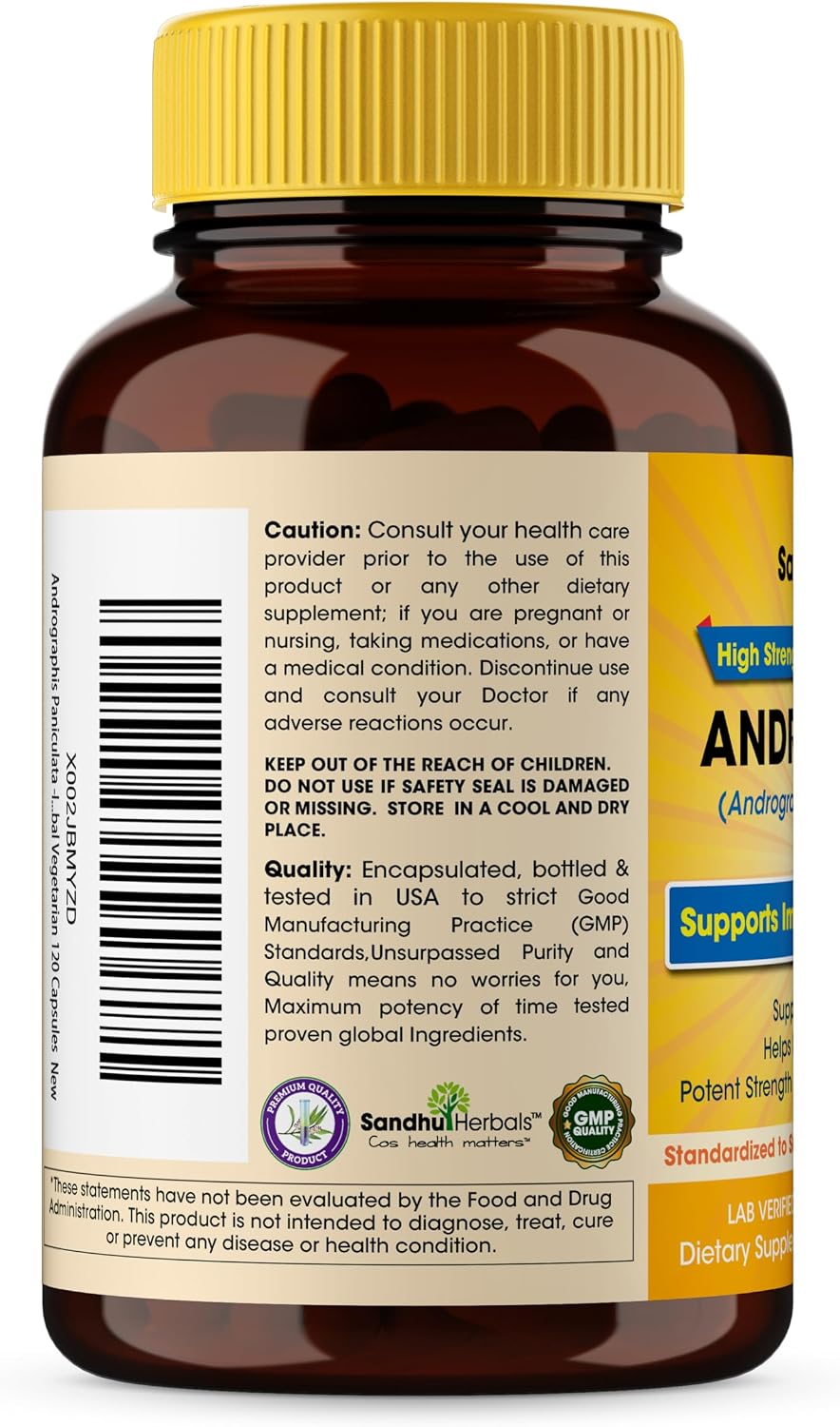 Andrographis Paniculata Kalmegh for Immune and Liver Health Support| 120 Vegetarian Capsules, 2 Months Supply| Ayurvedic Herbal Vegetarian Supplement Complex