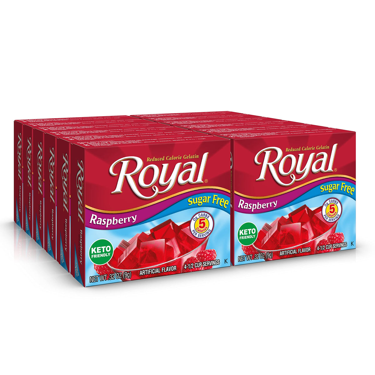 Royal Strawberry Gelatin Dessert Mix, Sugar Free and Carb Free,0.32 0z (Pack of 12)