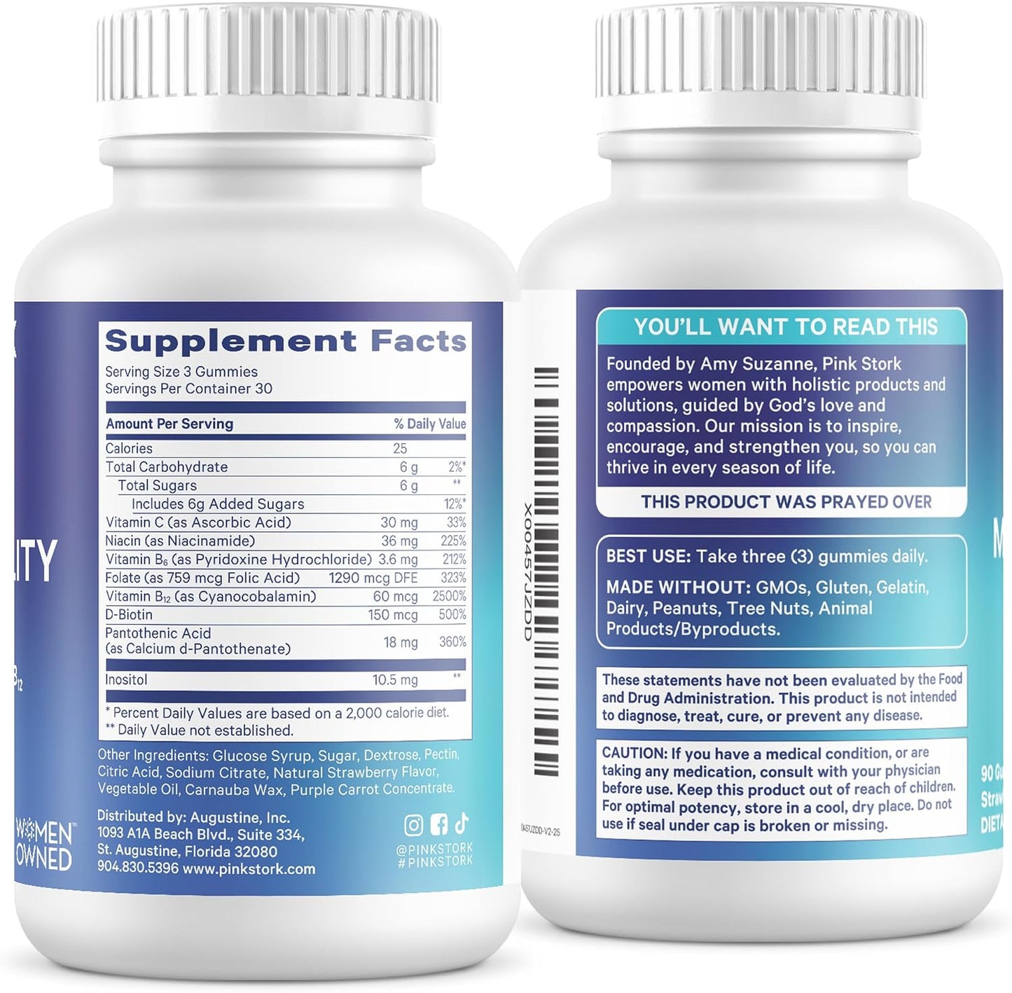 Blue Stork Fertility Supplement Gummies for Men, 90 Count | Male Prenatal Vitamins, Conception Support, Reproductive Health, Hormonal Balance & Motility