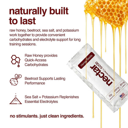 CODE Endurance Honey, Caffeine Free Energy Gel with Electrolytes, 12 Pack