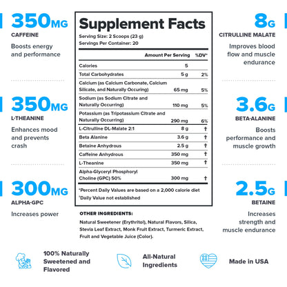 LEGION Pulse Pre Workout Supplement - All Natural Nitric Oxide Preworkout Drink