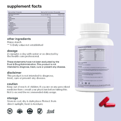 mars by GHC Growth Max Combo | Nitric Oxide Capsules + SurgeMax Capsules | Performance & Vitality Support | 120 Capsules | Pack of 1