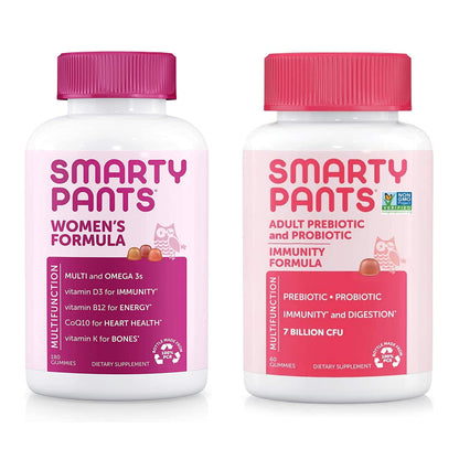 SmartyPants Women's Multivitamin and Probiotic Immunity Bundle: Omega 3 Fish Oil 