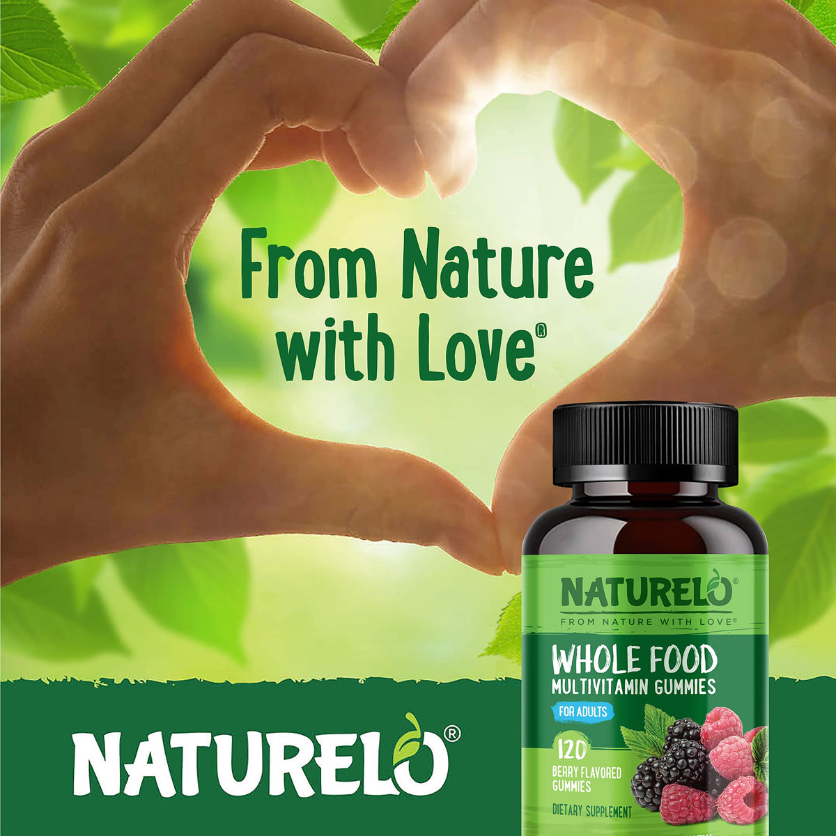 NATURELO Whole Food Vitamin Gummies for Adults - Chewable Gummy Multivitamin