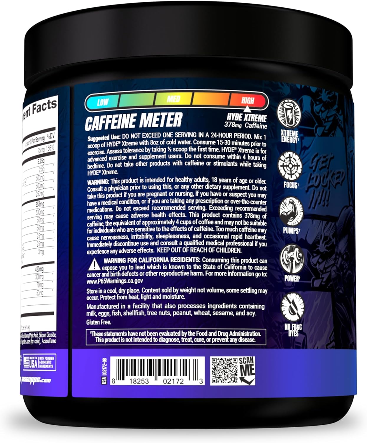 PROSUPPS Hyde Xtreme Hard-Hitting Energy Pre-Workout, Blue Razz, and Creatine 300 Bundle