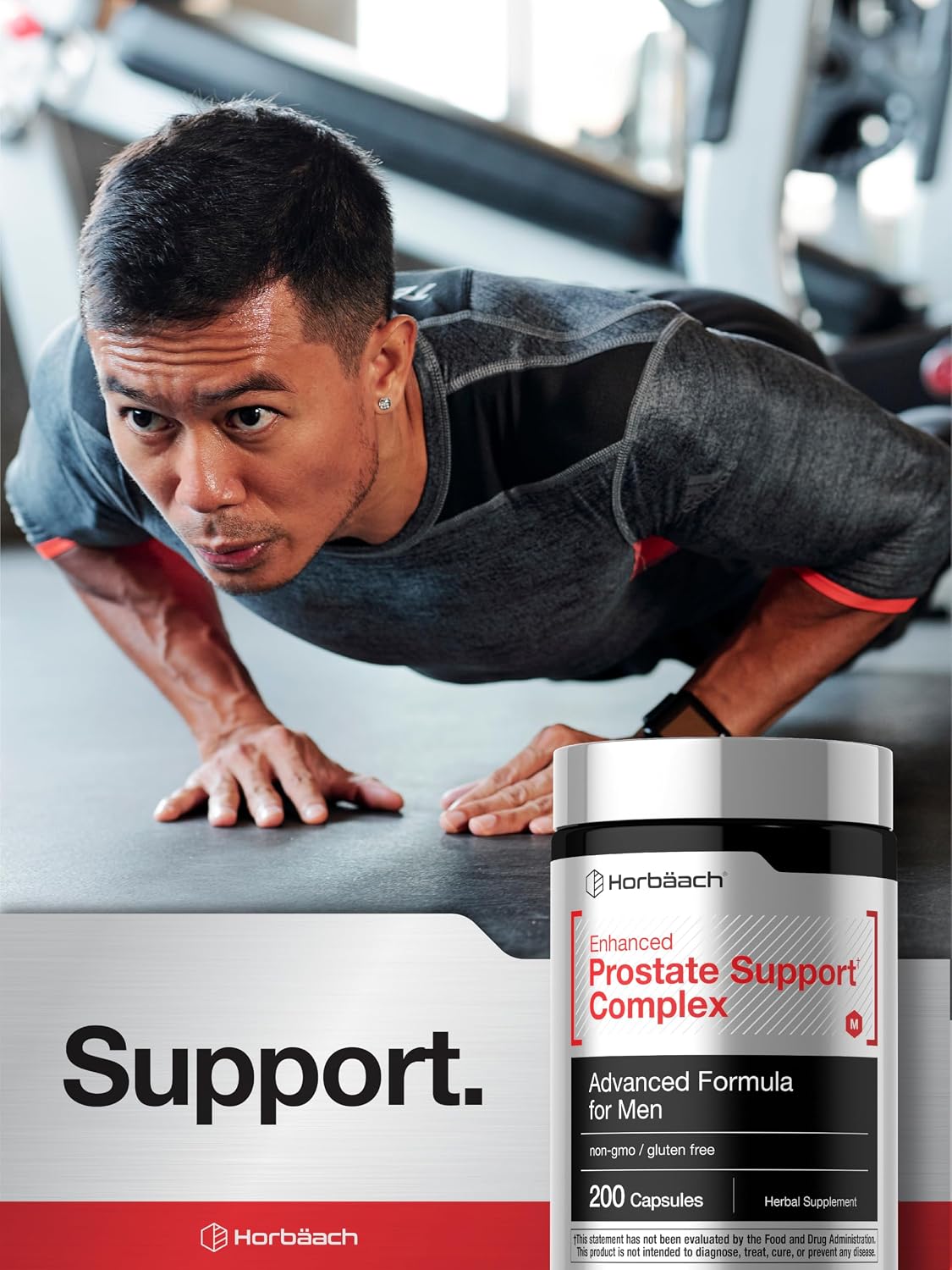 Horbaach Prostate Supplement for Men | 200 Capsules | Advanced Complex with Saw Palmetto, Pygeum, Stinging Nettle | Non-GMO and Gluten Free