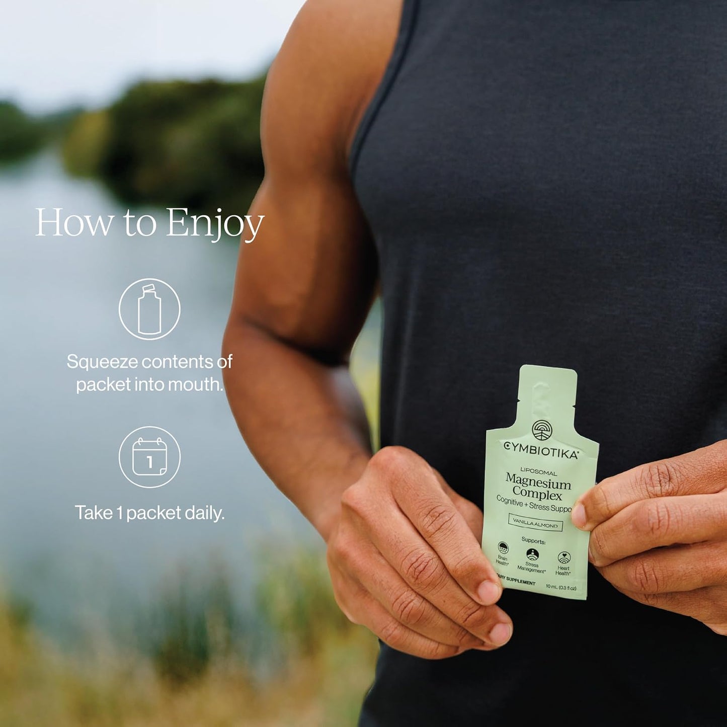 CYMBIOTIKA Liposomal Magnesium Complex for Sleep, Calm, Relax & Recovery | 3 forms: taurate, bisglycinate & glycerophosphate. Highly absorbable, stomach-friendly. Vanilla Almond, 28 pouches. Vegan.