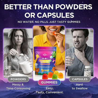 Magnesium Complex for Kids Adults - Magnesium Supplements Gummies Sugar Free