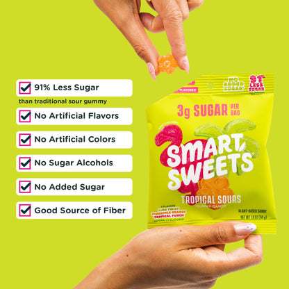 SmartSweets Sweet Fish, Low Sugar Gummy Candy (3g), Low Calorie (130), Gluten-Free -1.8oz (Pack of 12) Packaging may vary