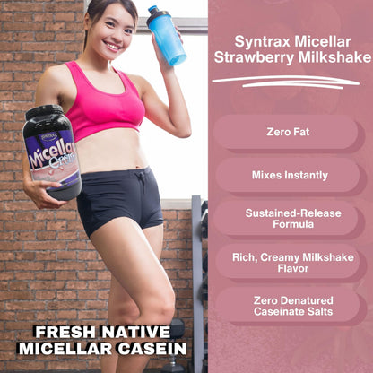 Syntrax Bundle: Micellar Créme Strawberry Protein Powder - 2lbs of Kosher and Halal