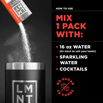 LMNT Zero-Sugar Electrolytes - Variety Pack Bundle - Hydration Powder Packets