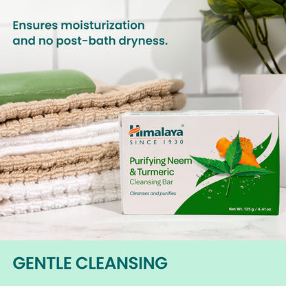 Himalaya Purifying Neem & Turmeric Cleansing Bar Soap, 12 Pack