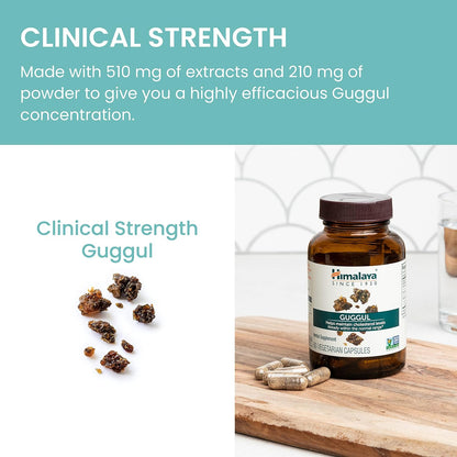 Himalaya Guggul Extract Supplement, HDL & LDL Support,720 mg, 60 Capsules