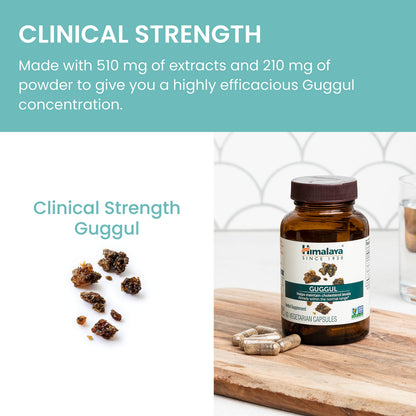 Himalaya Guggul Extract Supplement, HDL & LDL Support,720 mg, 60 Capsules