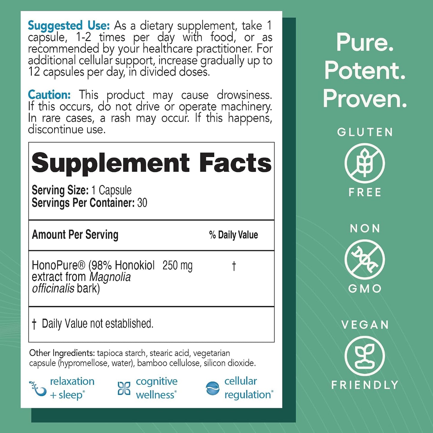 ecoNugenics Brain Health Supplement Bundle – PectaSol Modified Citrus Pectin Fiber + HonoPure Magnolia Bark Extract — Nootropic Pack for Sleep, Stress Relief, Cognitive Function, GABA Support