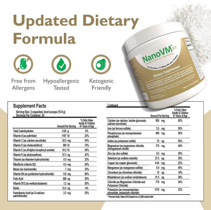 t/f, Dietary Supplement for Tube Feeding, Allergen-Free Kids Multivitamin, Unflavored Vitamin Powder with 14 Vitamins & 13 Minerals, Low-Carb Kids Vitamins, 275g - Solace Nutrition