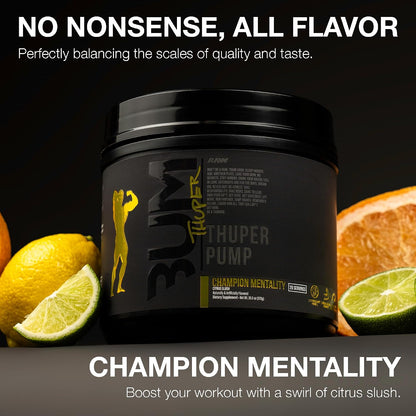 RAW Thuper Pump Stim Free Pre Workout Powder - High-Dosage Caffeine-Free Pre Workout for Max Muscle Pumps & Strength Building - Non-Stimulant Preworkout with Creatine - 20 Servings, Champion Mentality