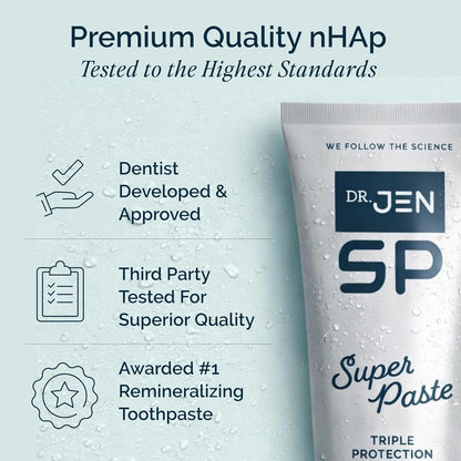 Dr. Jen Super Paste Toothpaste, 10% Nano Hydroxyapatite, Dentist Designed