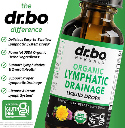 Lymphatic Drainage Supplements Drops - Organic Lymphatic Support Liquid Drops Cleanse with Echinacea, Lymph System Support Supplement, Lymph Node Detox Cleanse System Drainage - 1oz Non-GMO Organics