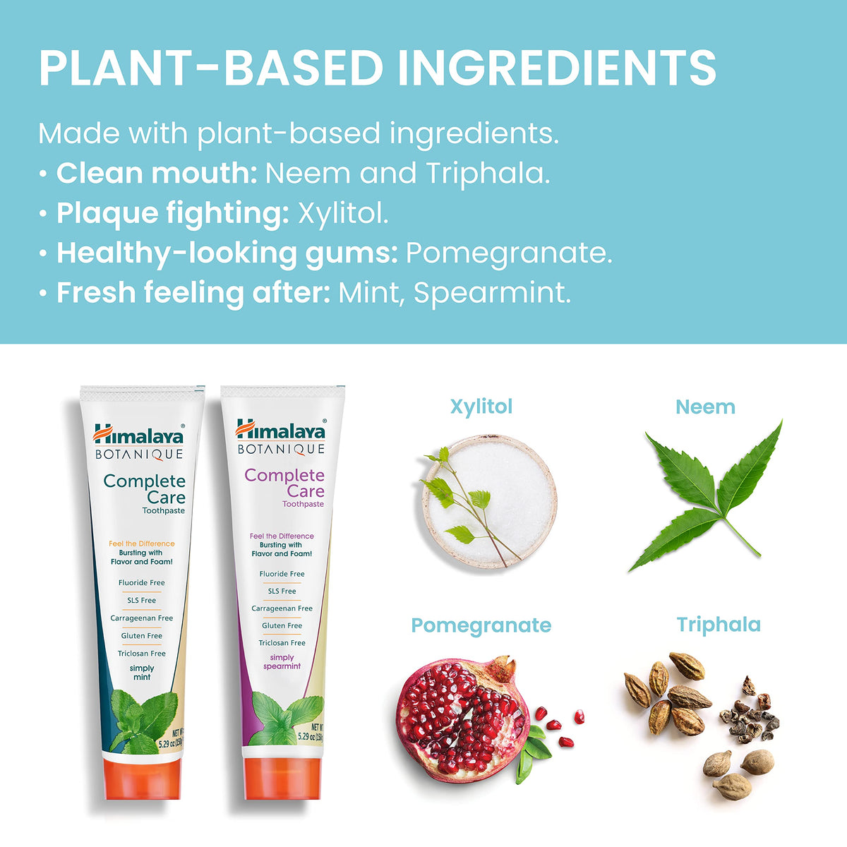 Himalaya Botanique Complete Care Toothpaste, Herbal Variety 4 Pack, 5.29 oz