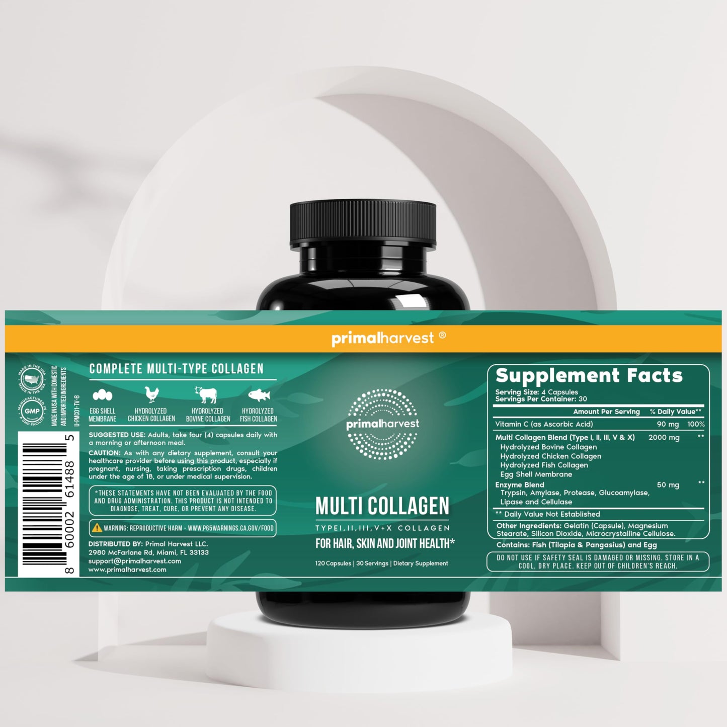 Primal Harvest Multi Collagen - Daily Supplement, Dairy & Gluten Free