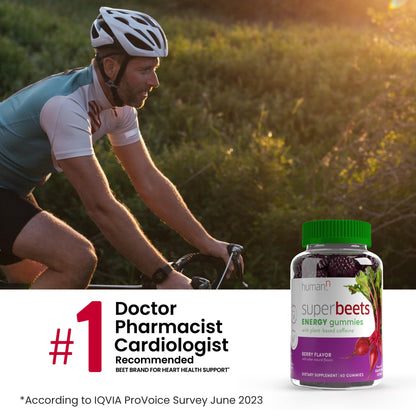 humanN SuperBeets Energy Gummies - Quick Energy & Mental Focus - Help Increase Nitric