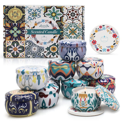 10 Pack Scented Candles Gifts, Aromatherapy Candles for Home Scented with 2 Coasters