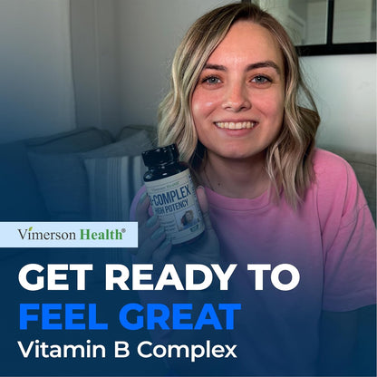Vitamin B Complex w/ B12, Niacin & Folic Acid 400mcg for Mood - 30 Tablets