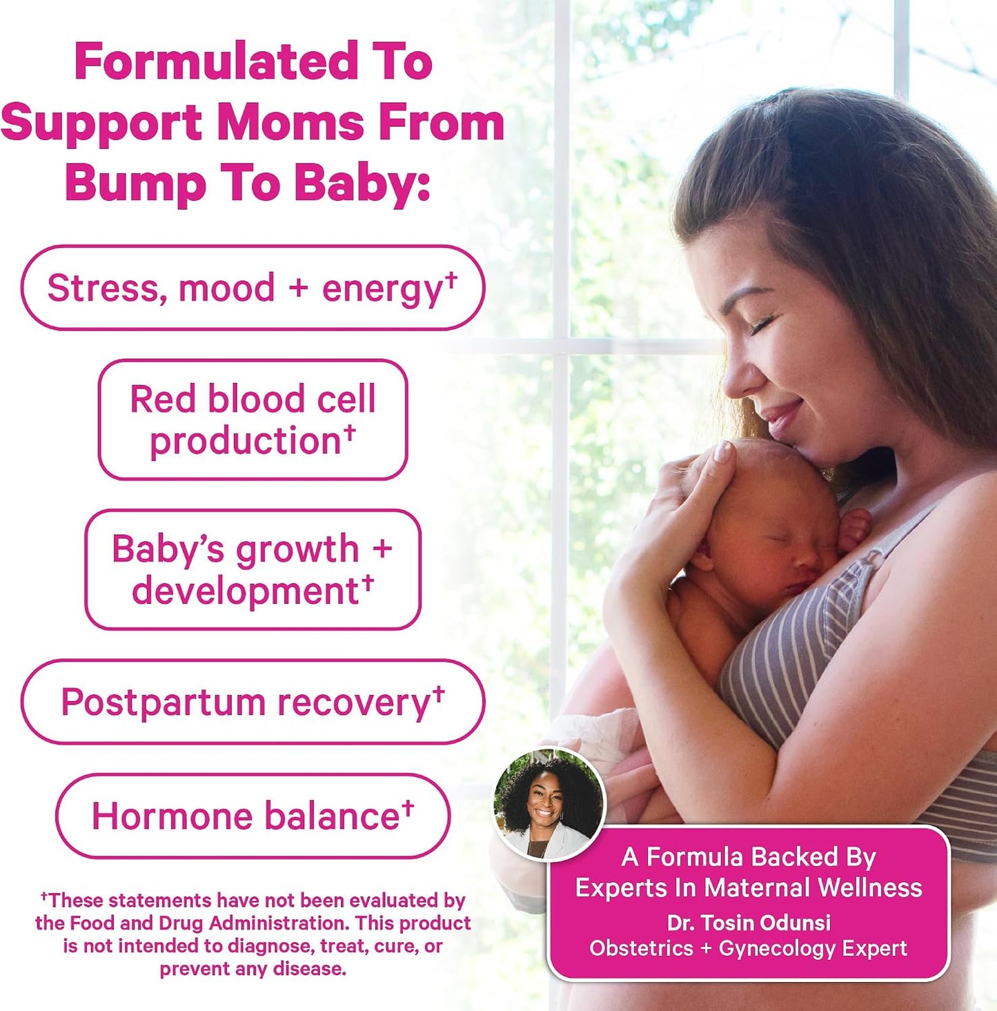 Pink Stork Fertility + Prenatal + Postnatal Gummy Vitamins, 60 Count | Full Motherhood Journey Support, Folate, B Vitamins, Zinc & Biotin, Postpartum Essentials, Assorted Fruit