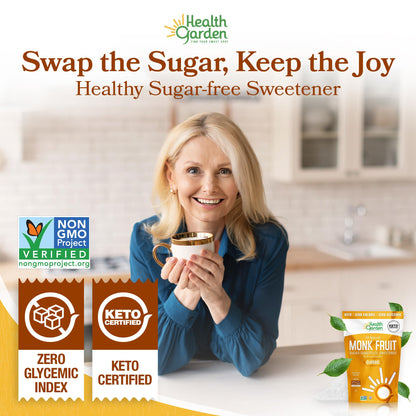 Health Garden Monk Fruit Sweetener, Golden Sugar Substitute - 2.5 lb
