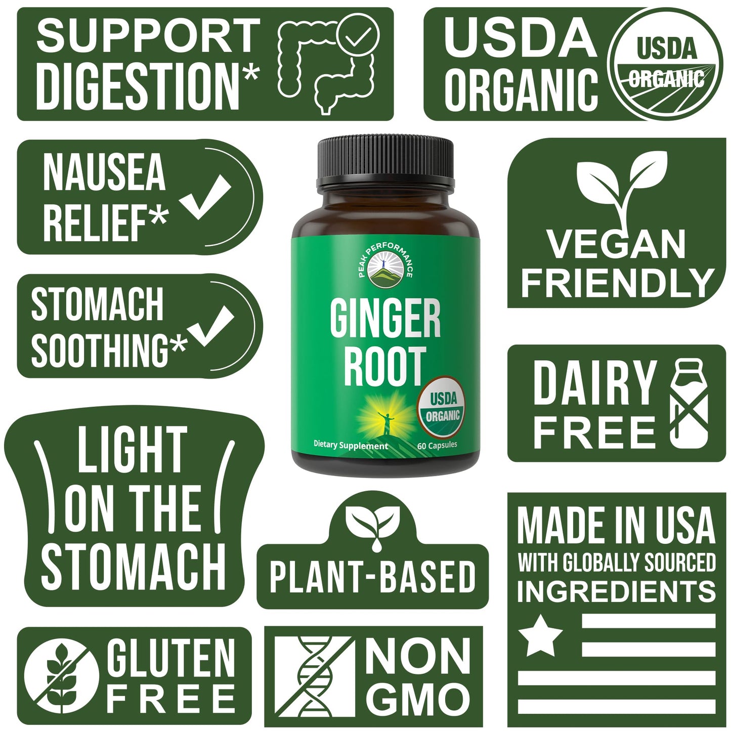 USDA Organic Ginger Root Extract Liquid Drops. Zero Sugar, Non Bitter Vegan Ginger Oil Supplement for Immune, Digestive + Gut Support. High Bioavailability, Gluten Free for Women and Men. Take Orally