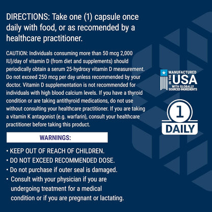 Life Extension Vitamins D and K with Sea-Iodine for Thyroid, 60 Capsules