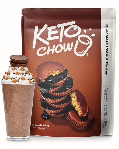 Keto Chow Chocolate Meal Replacement Shake Powder, 21 Meals